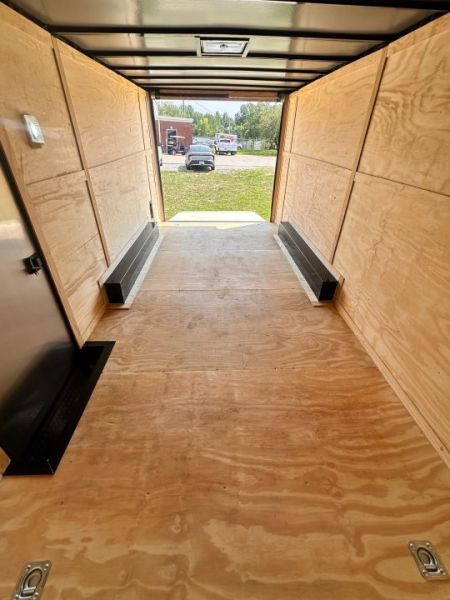 New 2026 8.5x18 Car Hauler- 5200LB Torsion Axle- White poly-Blackout- Enclosed Trailer