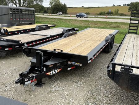 New 2027 H&H Black 82 x26' 14k Electric Tilt Heavy Duty Speed Loader Car Hauler Trailer