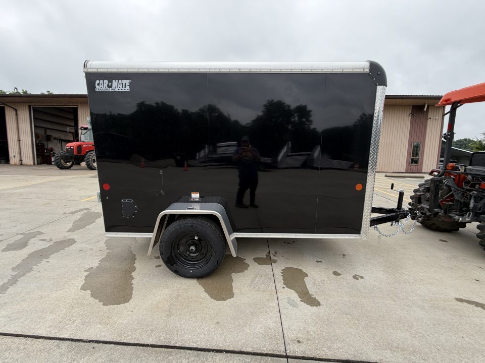 New 2026 Car Mate Trailers 5X10 Custom Cargo Enclosed Trailer - Black - 6" extra height W/ Ramp Door - 2990# GVWR