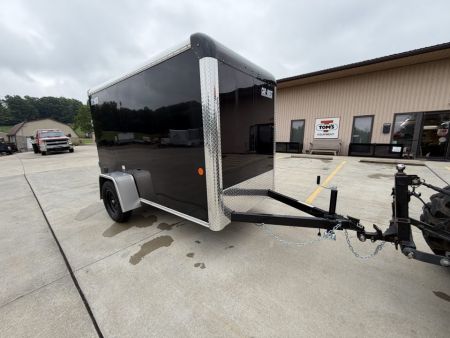 New 2026 Car Mate Trailers 5X10 Custom Cargo Enclosed Trailer - Black - 6  extra height W/ Ramp Door - 2990# GVWR