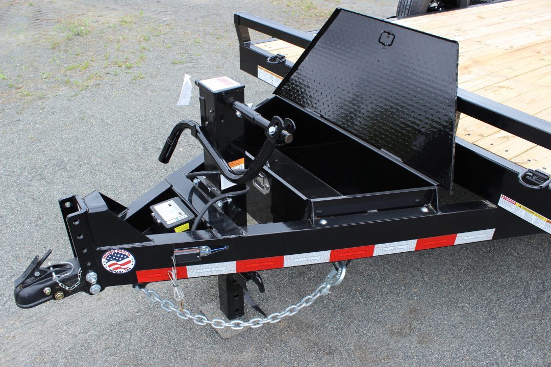 New 2026 Sure-Trac 7x18 14K Equipment Trailer - Tool Box + Spare Tire