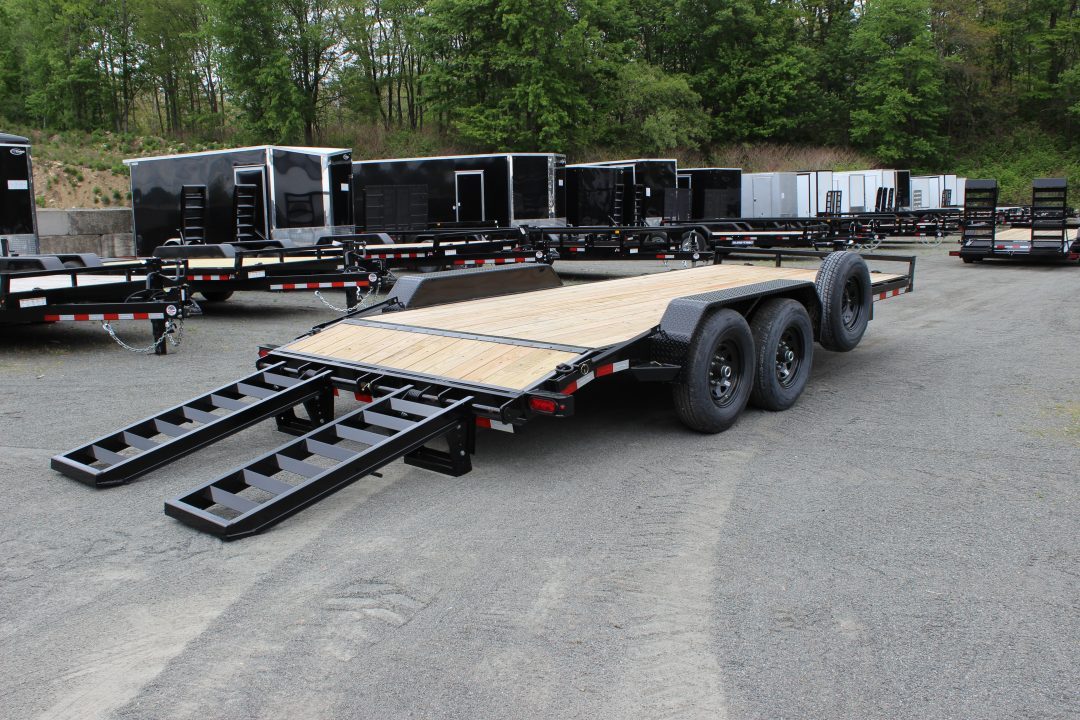 New 2026 Sure-Trac 7x18 14K Equipment Trailer - Tool Box + Spare Tire
