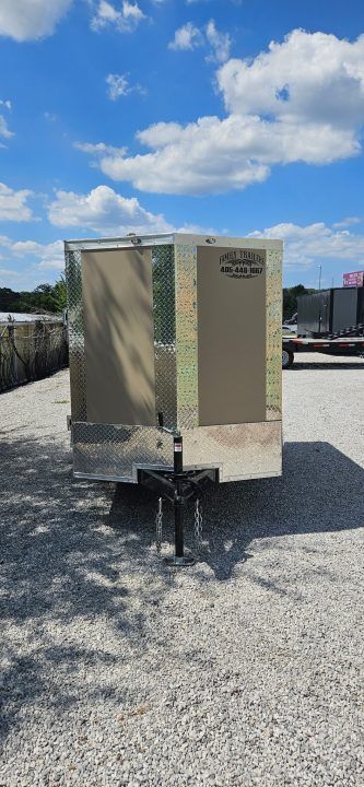 New 2026 Family Trailer 5x8 Single Axle Cargo / Enclosed Trailer-Screwless Exterior-Side Door-Rear Ramp Door