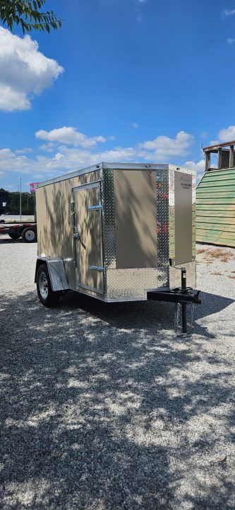 New 2026 Family Trailer 5x8 Single Axle Cargo / Enclosed Trailer-Screwless Exterior-Side Door-Rear Ramp Door