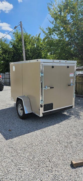 New 2026 Family Trailer 5x8 Single Axle Cargo / Enclosed Trailer-Screwless Exterior-Side Door-Rear Ramp Door