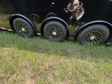 New 2027 Rock Solid Cargo 8.5x36 Triple Axle Enclosed Car Hauler For Sale – Black Polycore | Super Stealth Blackout Edition
