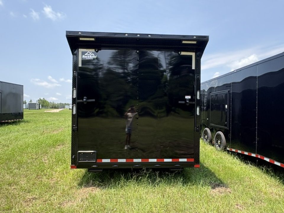 New 2027 Rock Solid Cargo 8.5x36 Triple Axle Enclosed Car Hauler For Sale – Black Polycore | Blackout Package