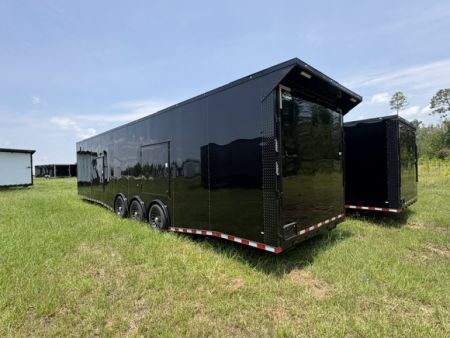 New 2027 Rock Solid Cargo 8.5x36 Triple Axle Enclosed Car Hauler For Sale – Black Polycore | Blackout Package