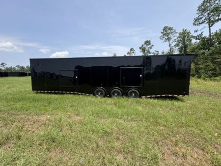 New 2027 Rock Solid Cargo 8.5x36 Triple Axle Enclosed Car Hauler For Sale – Black Polycore | Blackout Package