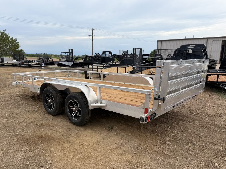 New 2027 Load Trail 7-16 Tandem Axle Aluminum Ramp Gate Utility W/ Bi-Fold Gate 7K GVWR