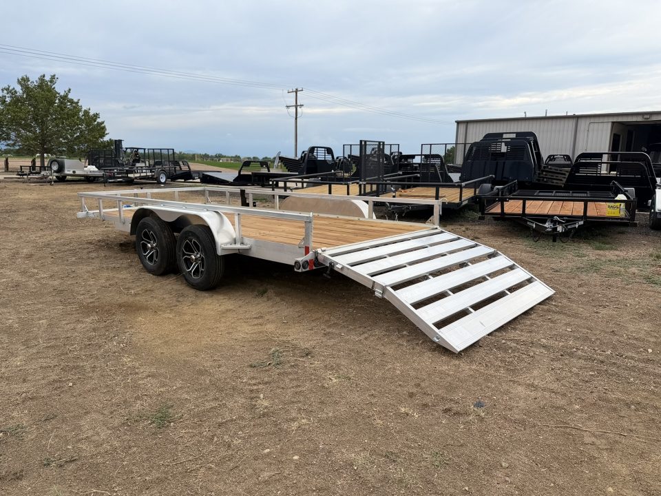 New 2027 Load Trail 7-16 Tandem Axle Aluminum Ramp Gate Utility W/ Bi-Fold Gate 7K GVWR