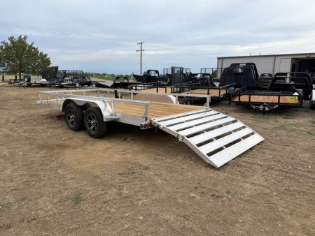New 2027 Load Trail 7-16 Tandem Axle Aluminum Ramp Gate Utility W/ Bi-Fold Gate 7K GVWR