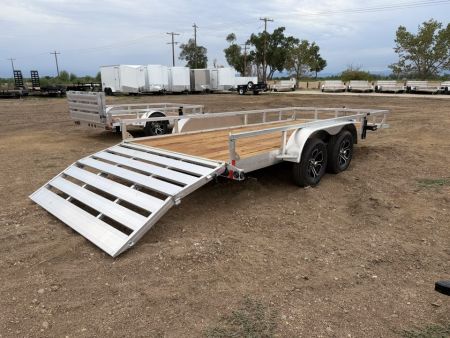 New 2027 Load Trail 7-16 Tandem Axle Aluminum Ramp Gate Utility W/ Bi-Fold Gate 7K GVWR