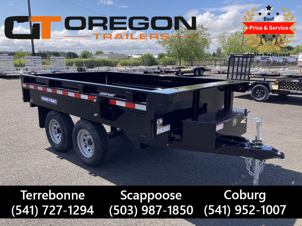 New 2026 Sure-Trac 6x12 Deckover Dump Trailer 7K GVWR