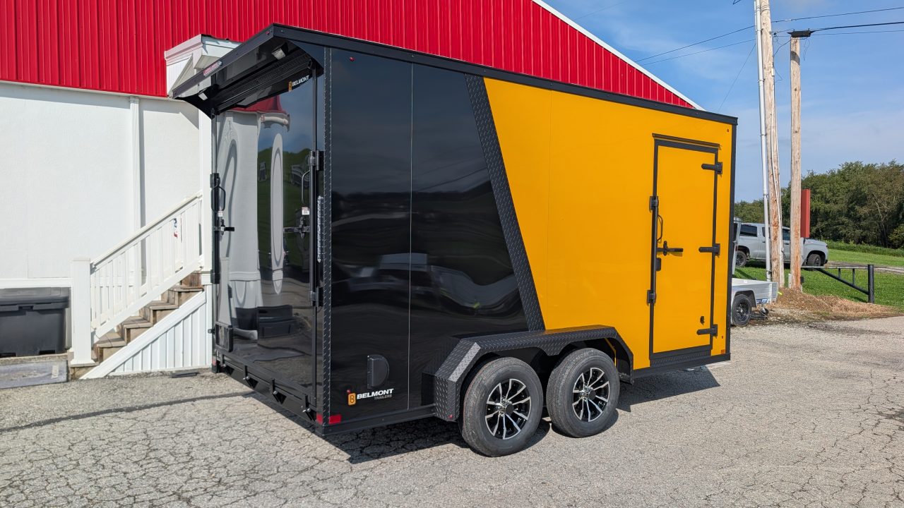 New HERE WE GO!!! 2027 BELMONT 7x14 Tandem V-Nose Cargo Trailer w/ Ramp (84" INSIDE HEIGHT!!!)