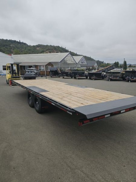 New DECKOVER HIGHBOY 2027 DOUBLE A FLATBED TRAILER 102" X 24' FULL TILT 15400 GVWR
