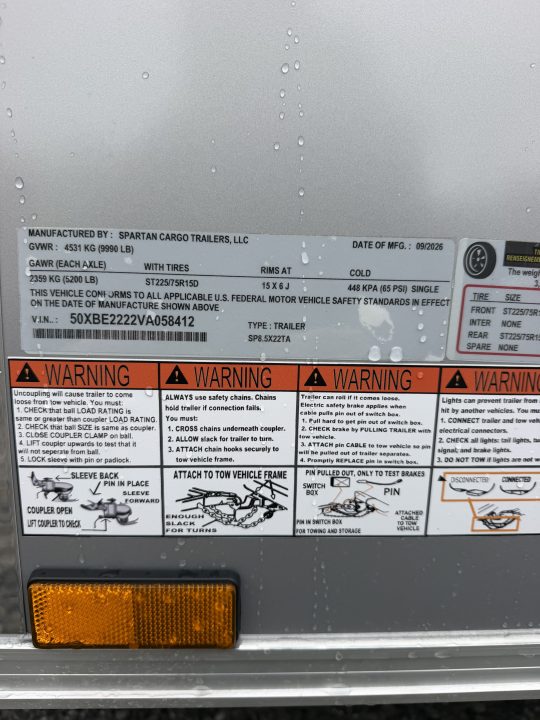 New 2027 Spartan Cargo 8.5X22 TA Cargo / Enclosed Trailer