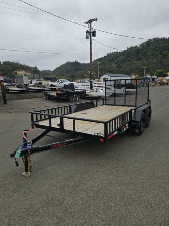New ATV TRAILER 2027 Double A EUT77-14 UTILITY TRAILER 77"X14' SIDE RAMPS BRAKE 7000 GVWR
