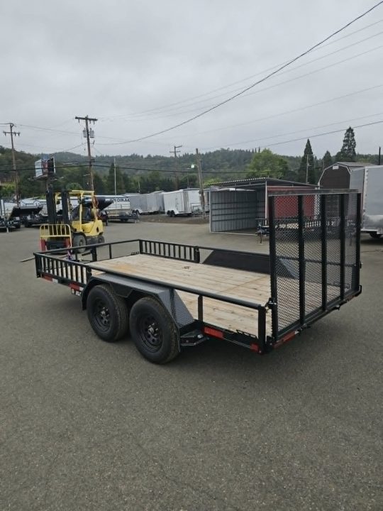 New ATV TRAILER 2027 Double A EUT77-14 UTILITY TRAILER 77"X14' SIDE RAMPS BRAKE 7000 GVWR
