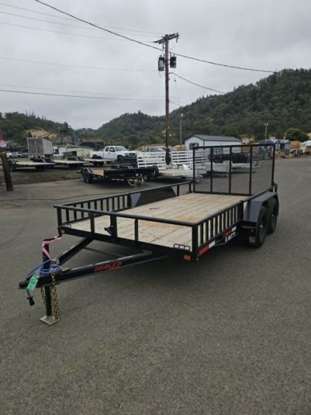 New ATV TRAILER 2027 Double A EUT77-14 UTILITY TRAILER 77"X14' SIDE RAMPS BRAKE 7000 GVWR