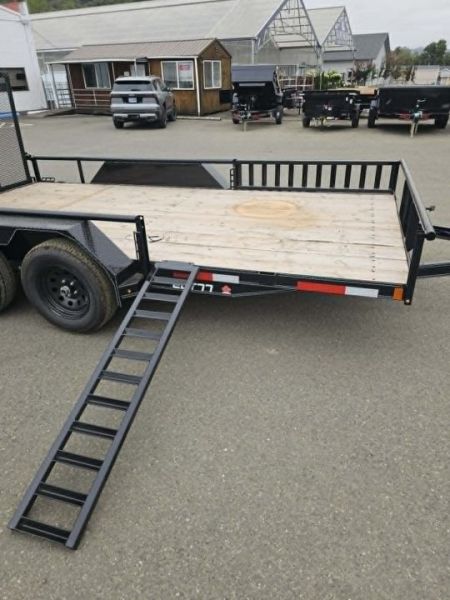New ATV TRAILER 2027 Double A EUT77-16 UTILITY WITH SIDE RAMPS BRAKE 7000 GVWR