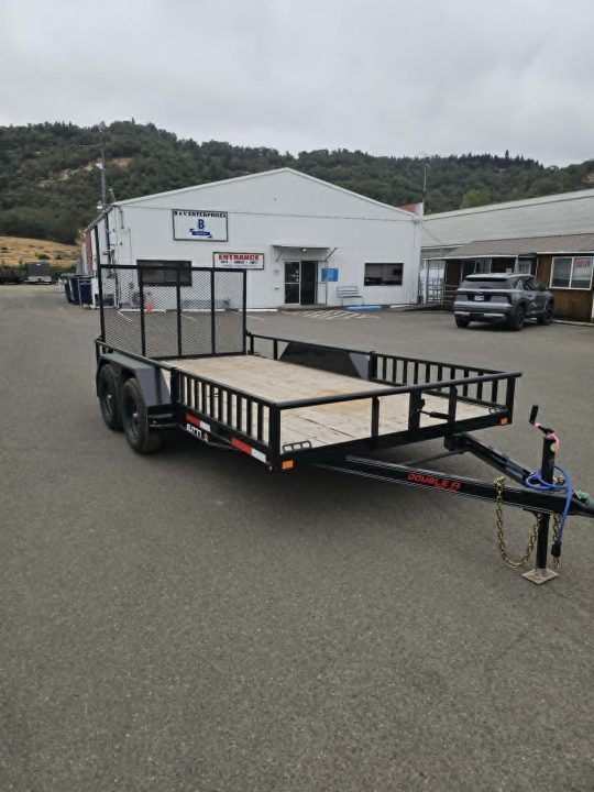 New ATV TRAILER 2027 Double A EUT77-14 UTILITY TRAILER 77"X14' SIDE RAMPS BRAKE 7000 GVWR