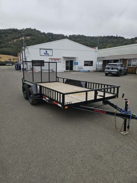 New ATV TRAILER 2027 Double A EUT77-14 UTILITY TRAILER 77"X14' SIDE RAMPS BRAKE 7000 GVWR