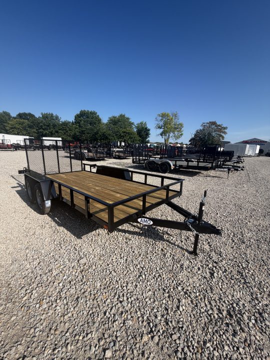 New 2027 AMO UT142 Utility Trailer 76X14 LOWSIDE TA (GVW:7000) BLACK