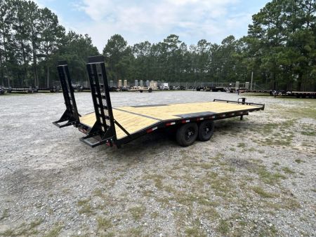 New 2027 Down 2 Earth 8.5x24 Deckover Trailer, 20ft Deck + 4ft Dovetail, with Stand-Up Ramps
