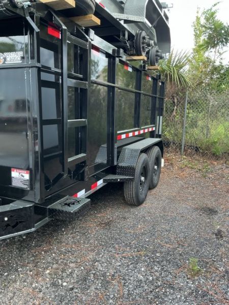 New 2026 Panther Cargo 7x14 Tandem Axle Dump Trailer – 7K GVWR | 4' Steel Sides | Black Dump Trailer