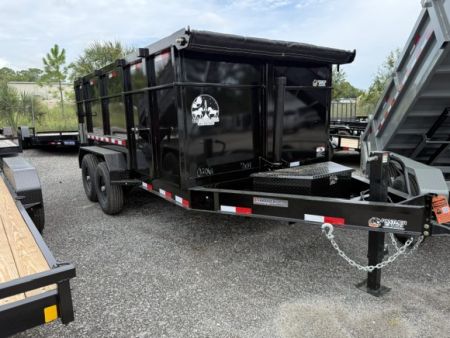 New 2026 Panther Cargo 7x14 Tandem Axle Dump Trailer – 7K GVWR | 4' Steel Sides | Black Dump Trailer