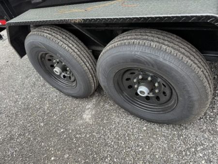 New 2026 Panther Cargo 7x14 Tandem Axle Dump Trailer – 7K GVWR | 4' Steel Sides | Black Dump Trailer