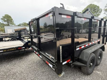 New 2026 Panther Cargo 7x14 Tandem Axle Dump Trailer – 7K GVWR | 4' Steel Sides | Black Dump Trailer