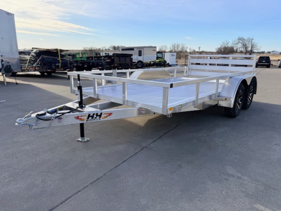 New 2026 H&H Aluminum 82"x14' 7k Rail Side Utility Trailer
