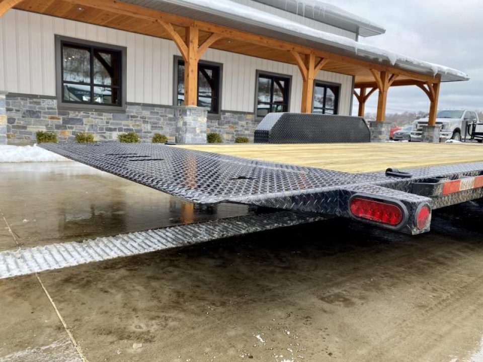 New 2024 Iron Bull 7x16+6' Gravity Tilt Equipment Trailer 14000# GVW TLB8322072