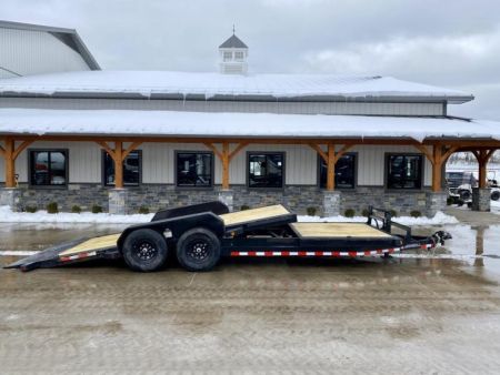 New 2024 Iron Bull 7x16+6' Gravity Tilt Equipment Trailer 14000# GVW TLB8322072