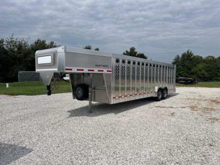 New 2027 EBY Trailers TANDEM GN RUFF NECK LIVESTOCK W/ PUNCH SIDES/ ROLLING GATE/ REAR SLIDER/ 8X26