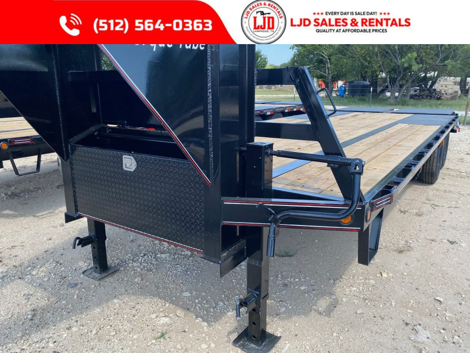 New 2027 Coffee Creek 25' Flatbed Trailer - 22900 GVWR - Mega Ramps