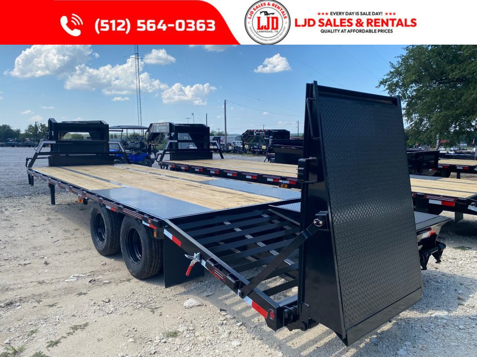 New 2027 Coffee Creek 25' Flatbed Trailer - 22900 GVWR - Mega Ramps