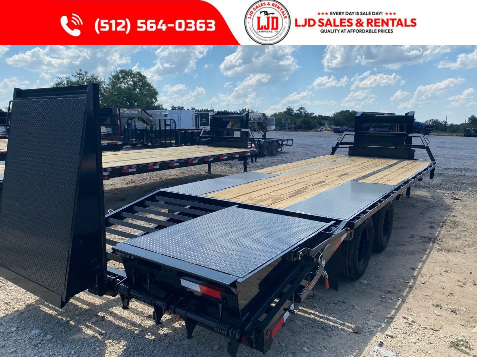 New 2027 Coffee Creek 25' Flatbed Trailer - 22900 GVWR - Mega Ramps