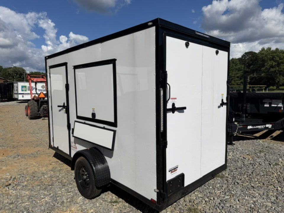 New Outlaw 6x12 2.9K White Black-Out W/ Concession Window, 30A Electrical Package & Additional Door W/ Shelf