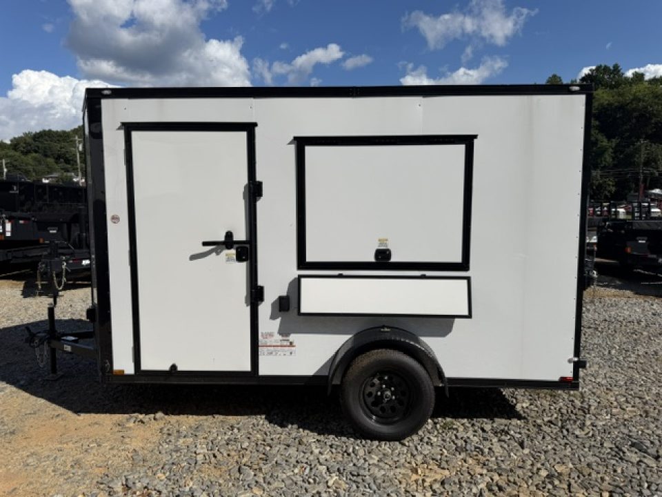 New Outlaw 6x12 2.9K White Black-Out W/ Concession Window, 30A Electrical Package & Additional Door W/ Shelf