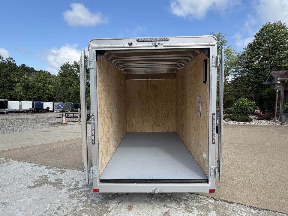 New 2026 Car Mate Trailers 5X10 Custom Cargo Enclosed Trailer - Crystal White - 6" extra height W/ Barn Doors - 2990# GVWR