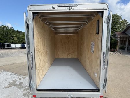 New 2026 Car Mate Trailers 5X10 Custom Cargo Enclosed Trailer - Crystal White - 6" extra height W/ Barn Doors - 2990# GVWR