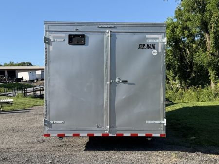 New 2026 Car Mate Trailers 8x22 Super Duty Enclosed Trailer - Silver Frost - Barn Doors w/ 110V PKG, Aluminum Work Bench / Cabinets (+ Additional Options) - 12,000# GVWR