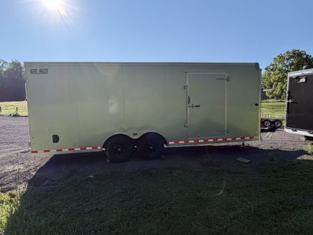 New 2026 Car Mate Trailers 8x22 Super Duty Enclosed Trailer - Silver Frost - Barn Doors w/ 110V PKG, Aluminum Work Bench / Cabinets (+ Additional Options) - 12,000# GVWR