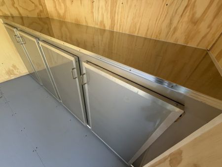 New 2026 Car Mate Trailers 8x22 Super Duty Enclosed Trailer - Silver Frost - Barn Doors w/ 110V PKG, Aluminum Work Bench / Cabinets (+ Additional Options) - 12,000# GVWR