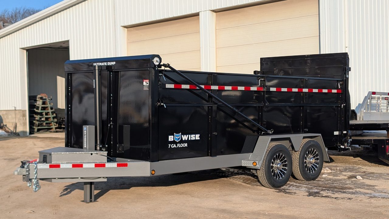 New 2027 BWise 6'10" x 16 HD Ultimate Front Telescopic Dump Trailer w/ Hydraulic Double Acting Gate