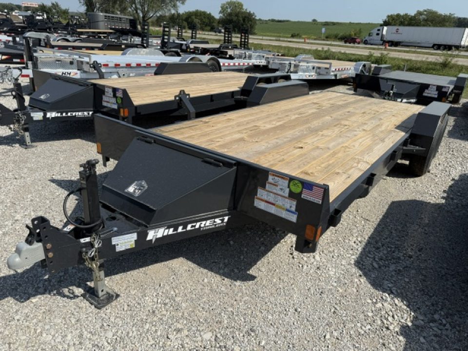 New 2027 Hillcrest Black-Grey 82"x18'+2' 10k Car Hauler Trailer