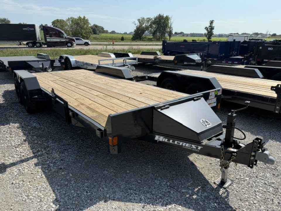 New 2027 Hillcrest Black-Grey 82"x18'+2' 10k Car Hauler Trailer